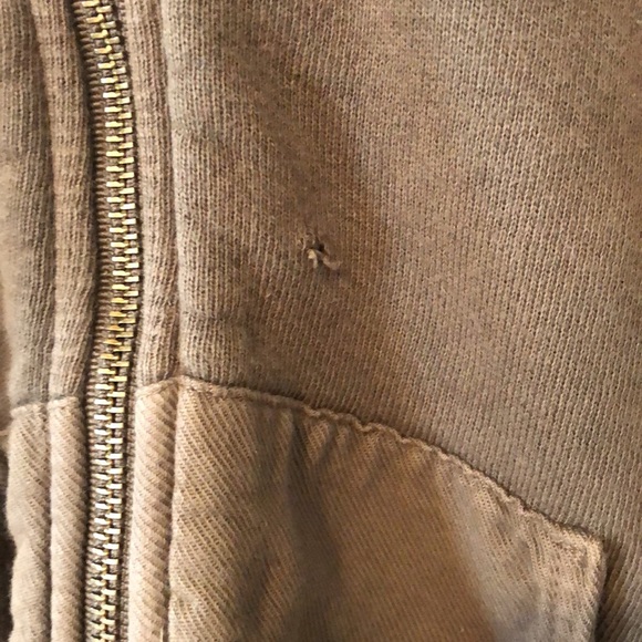 Ag jeans olive color cotton dolman sleeve zip up hoodie sz s - Picture 3 of 5